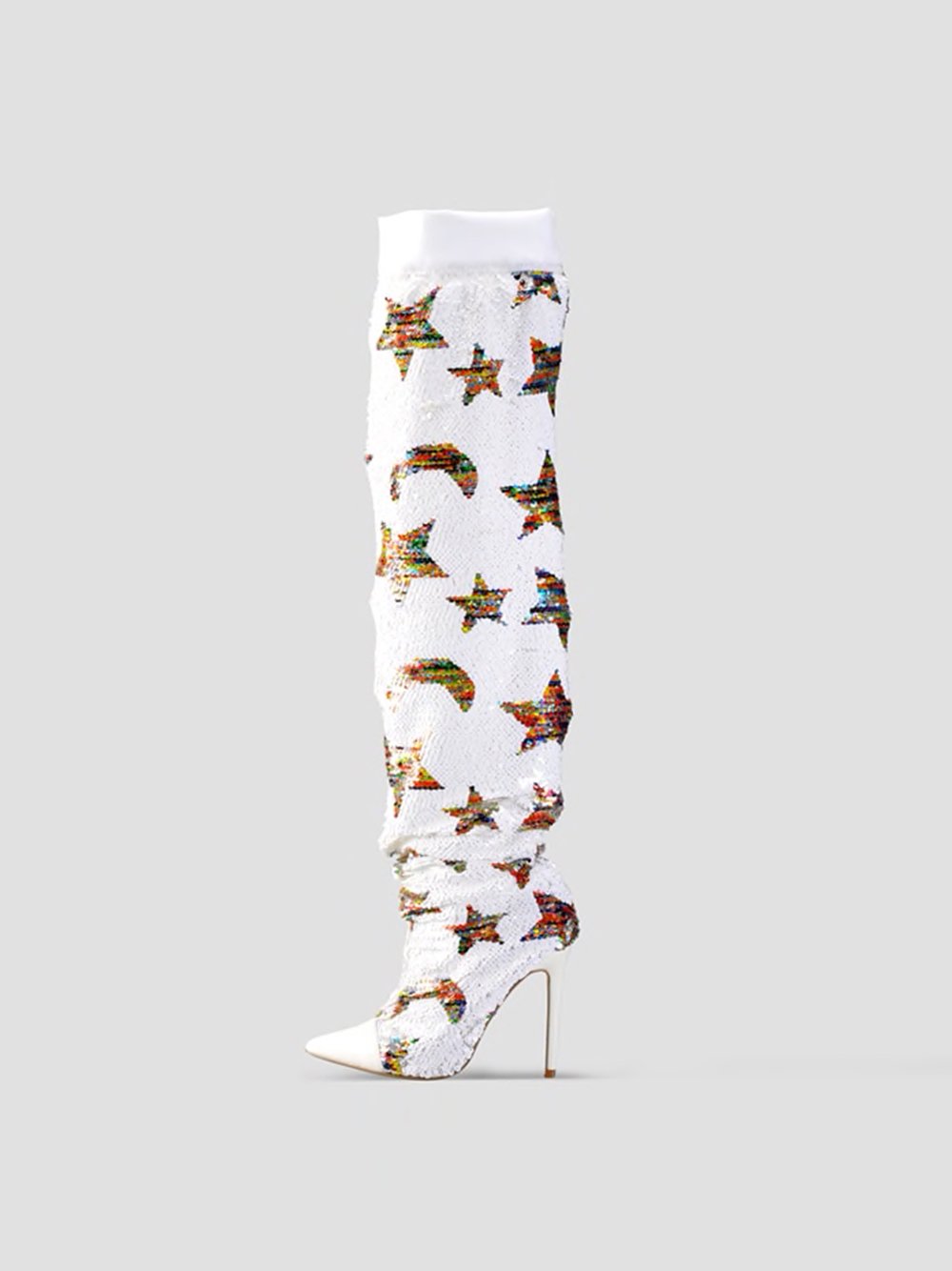 Moon & Star-Decorated Stiletto Boots