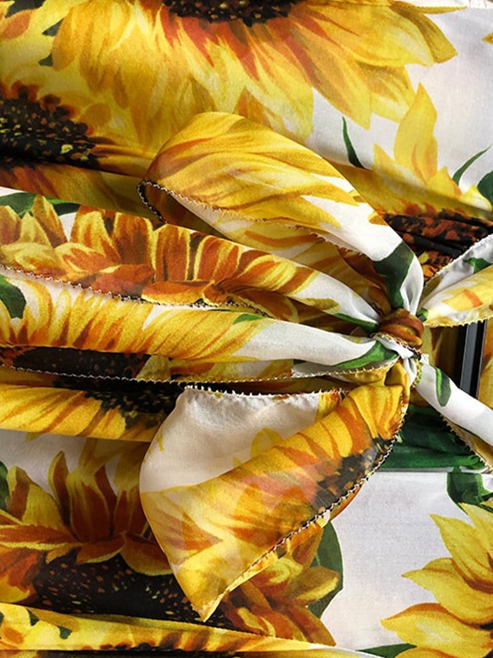 FLOWER POWER Long-Sleeved Ruffled Midi Dress