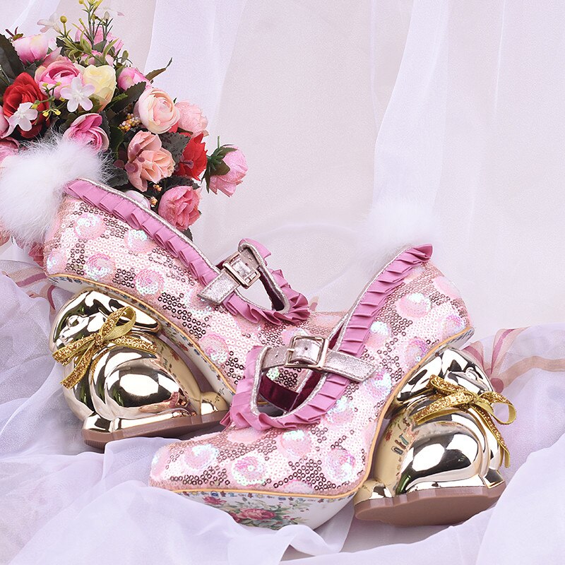 Novelty Bling Sequins Rabbit Pumps