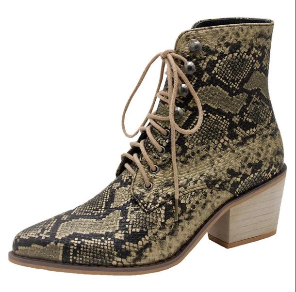 Animal Print PU Leather Cross Tied Chelsea Boots