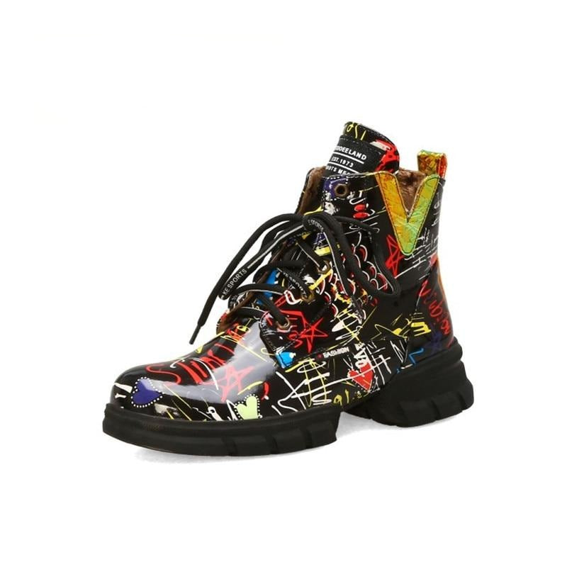 British Abstract Pattern Sneakers