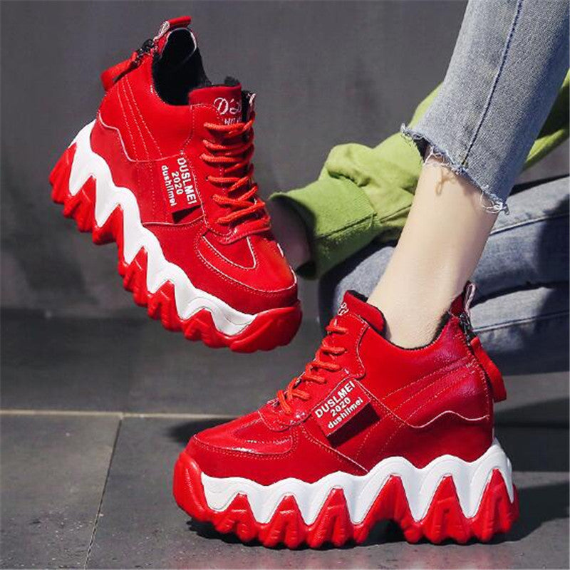 Korean Style with Hologram Detail High Platform and Top Women Sneaker