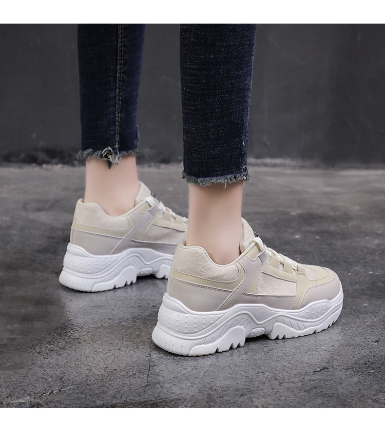 Patchwork Contrast Combination Women Chunky Sneaker