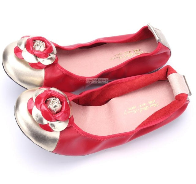 Love Sign Floral Ballerina Flat Shoes