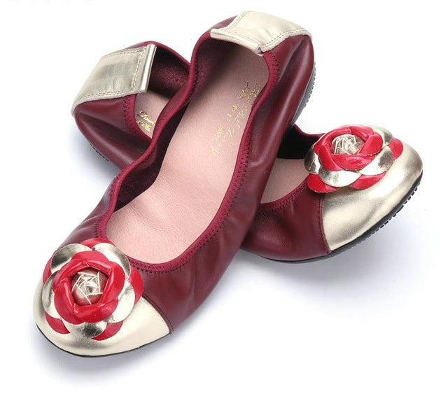 Love Sign Floral Ballerina Flat Shoes