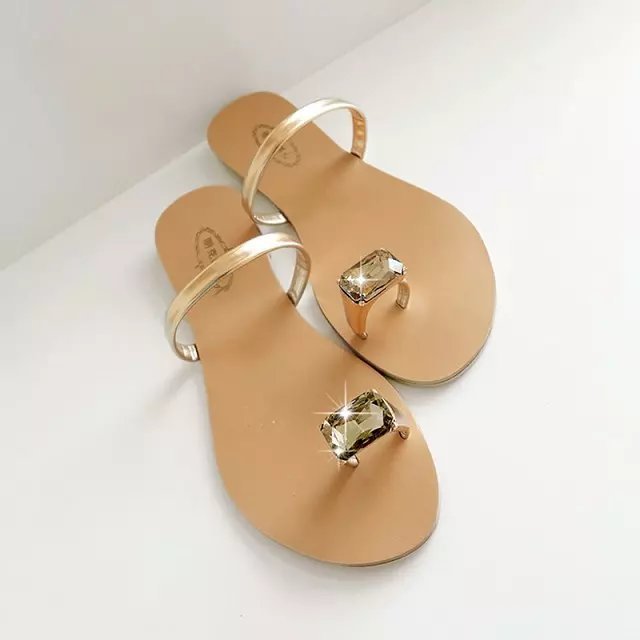 Crystal Bow Lace Flat Sandal