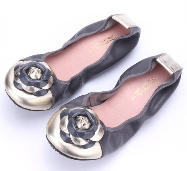 Love Sign Floral Ballerina Flat Shoes