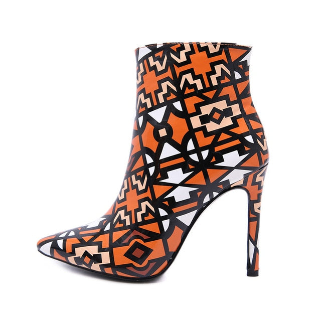 Dancing Printed Ankle Boots